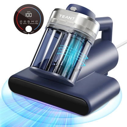 Teant UV-C Mattress Vacuum for Dust Mites | 16kPa Powerful Suction, 149°F Hot Air Sanitiser with LED Display, Anion & Aroma Function, HEPA Filter for Pet Hair on Beds and Sofas