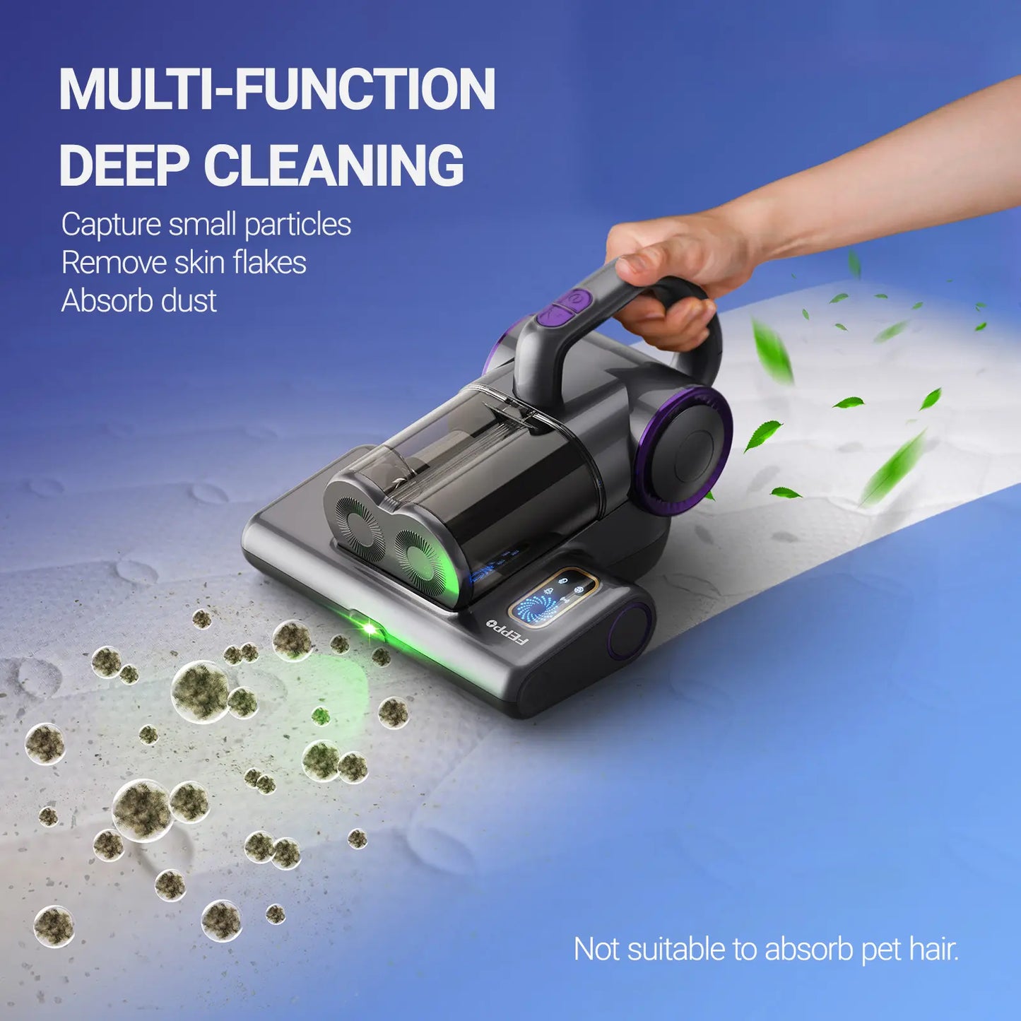 Summerwins FEPPO UV-C Mattress Vacuum, High Suction Bed Vacuum Cleaner for Dust Mites, Deep Cleans Beds, Sofas & Upholstery