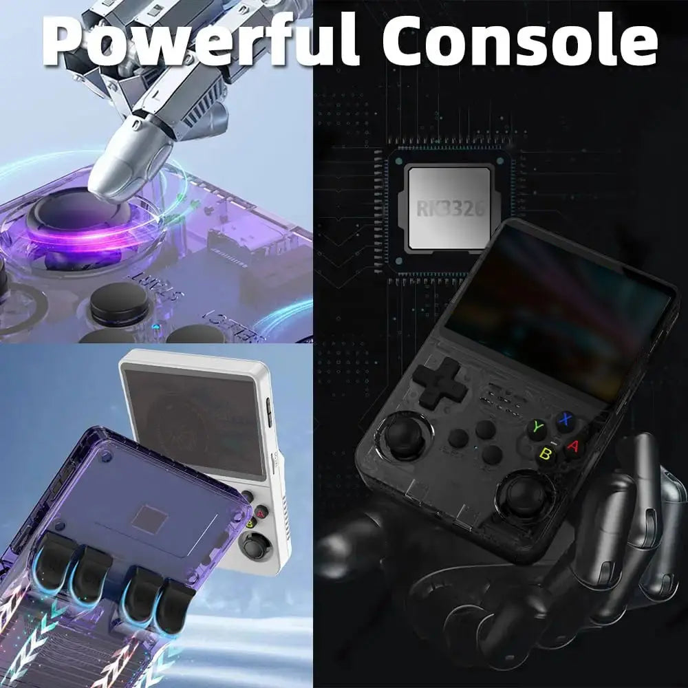 R36S Retro Handheld Video Game Console, Linux System, 3.5-inch IPS Screen, Built-in 3000mAh Battery, 32G+64G TF Card with Preinstalled Games, Ideal Gift for Gamers