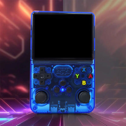 R36S Retro Handheld Video Game Console, Linux System, 3.5-inch IPS Screen, Built-in 3000mAh Battery, 32G+64G TF Card with Preinstalled Games, Ideal Gift for Gamers