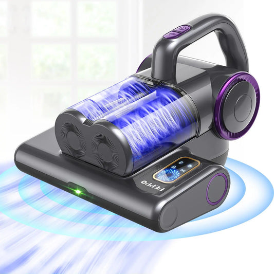 Summerwins FEPPO UV-C Mattress Vacuum, High Suction Bed Vacuum Cleaner for Dust Mites, Deep Cleans Beds, Sofas & Upholstery